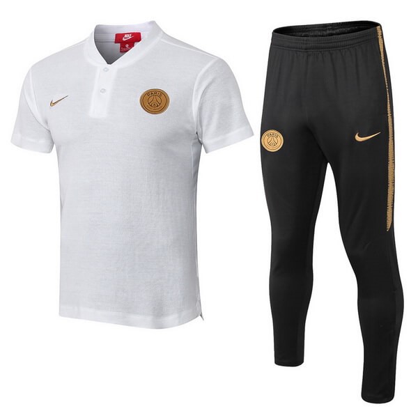 Polo Conjunto Completo Paris Saint Germain 2018-19 Blanco